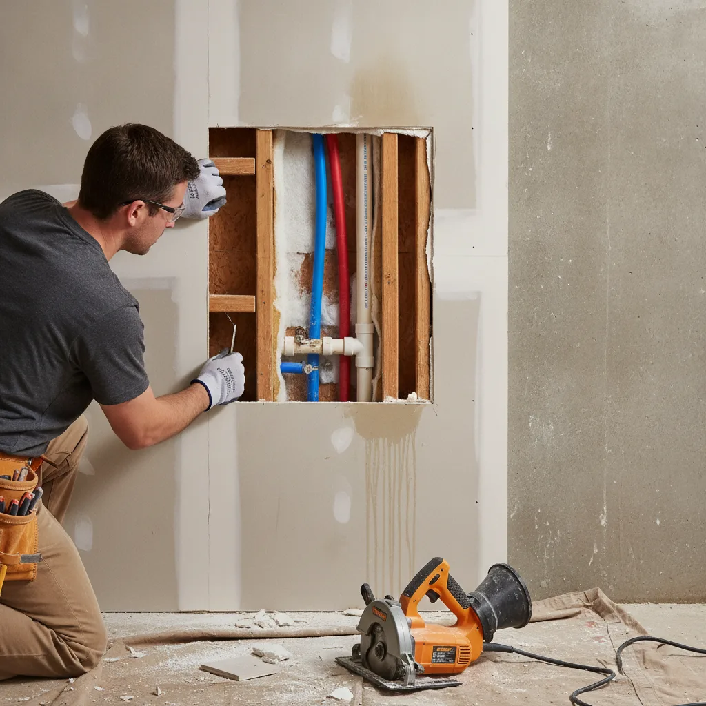 Burst Pipe Water Damage Restoration — detail